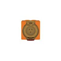 Socket Outlet IP66 10A 250V 3 Flat Pin Buffalo Orange Trader