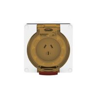 Socket Outlet IP66 32A 250V 3 Round Pin Buffalo White Trader