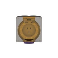 Socket Outlet IP66 15A 250V 3 Flat Pin Buffalo Grey Trader
