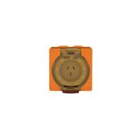 Socket Outlet IP66 15A 250V 3 Flat Pin Buffalo Orange Trader