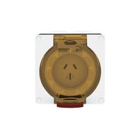 Socket Outlet IP66 15A 250V 3 Flat Pin Buffalo White Trader