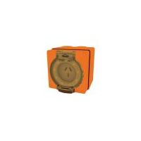 Socket Outlet IP66 20A 250V 3 Flat Pin Buffalo Orange Trader