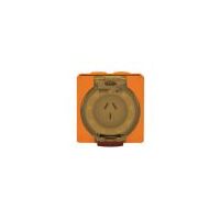 Socket Outlet IP66 20A 250V 3 Flat Pin Buffalo Orange Trader