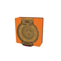 Socket Outlet IP66 20A 250V 3 Flat Pin Buffalo Orange Trader