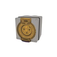 Socket Outlet IP66 20A 250V 3 Round Pin Buffalo Grey Trader