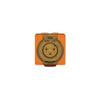 Socket Outlet IP66 20A 250V 3 Round Pin Buffalo Orange Trader