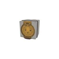 Socket Outlet IP66 32A 250V 3 Round Pin Buffalo Grey Trader