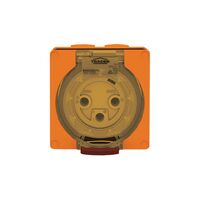 Socket Outlet IP66 32A 250V 3 Round Pin Buffalo Orange Trader