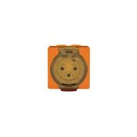 Socket Outlet IP66 32A 250V 3 Round Pin Buffalo Orange Trader