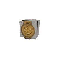 Socket Outlet IP66 10A 500V 4 Round Pin Buffalo Grey Trader
