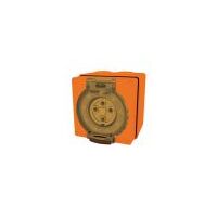 Socket Outlet IP66 10A 500V 4 Round Pin Buffalo Orange Trader
