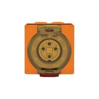 Socket Outlet IP66 10A 500V 4 Round Pin Buffalo Orange Trader