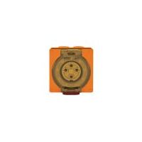 Socket Outlet IP66 10A 500V 4 Round Pin Buffalo Orange Trader