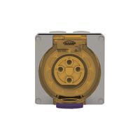 Socket Outlet IP66 20A 500V 4 Round Pin Buffalo Grey Trader