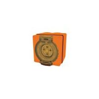 Socket Outlet IP66 20A 500V 4 Round Pin Buffalo Orange Trader