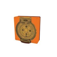 Socket Outlet IP66 20A 500V 4 Round Pin Buffalo Orange Trader