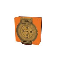 Socket Outlet IP66 10A 500V 4 Round Pin Buffalo Orange Trader