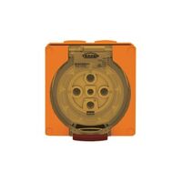 Socket Outlet IP66 32A 250V 3 Round Pin Buffalo Orange Trader