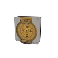 Socket Outlet IP66 15A 250V 3 Flat Pin Buffalo Grey Trader