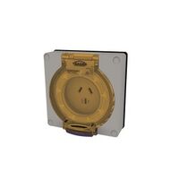 Socket Outlet IP66 32A 500V 4 Round Pin Buffalo Grey Trader