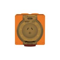Socket Outlet IP66 32A 500V 4 Round Pin Buffalo Orange Trader