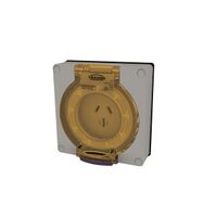 Socket Outlet IP66 32A 500V 4 Round Pin Buffalo Grey Trader