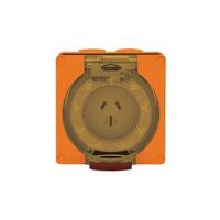 Socket Outlet IP66 32A 500V 4 Round Pin Buffalo Orange Trader