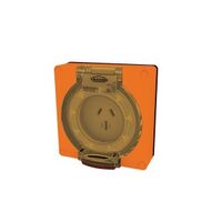 Socket Outlet IP66 50A 500V 4 Round Pin Buffalo Orange Trader