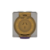 Socket Outlet IP66 32A 500V 4 Round Pin Buffalo Grey Trader