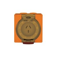 Socket Outlet IP66 32A 500V 4 Round Pin Buffalo Orange Trader