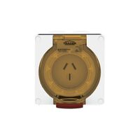 Socket Outlet IP66 40A 500V 4 Round Pin Buffalo White Trader