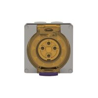 Socket Outlet IP66 50A 500V 4 Round Pin Buffalo Grey Trader