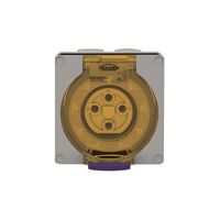 Socket Outlet IP66 32A 500V 4 Round Pin Buffalo Grey Trader