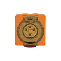 Socket Outlet IP66 32A 500V 4 Round Pin Buffalo Orange Trader