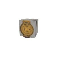 Socket Outlet IP66 32A 500V 4 Round Pin Buffalo Grey Trader