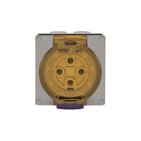 Socket Outlet IP66 32A 500V 4 Round Pin Buffalo Grey Trader