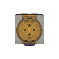 Socket Outlet IP66 40A 500V 4 Round Pin Buffalo Grey Trader