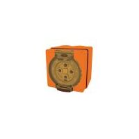Socket Outlet IP66 32A 500V 4 Round Pin Buffalo Orange Trader