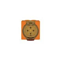 Socket Outlet IP66 32A 500V 4 Round Pin Buffalo Orange Trader