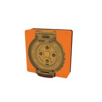 Socket Outlet IP66 10A 500V 5 Round Pin Buffalo Orange Trader