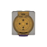 Socket Outlet IP66 40A 500V 4 Round Pin Buffalo Grey Trader