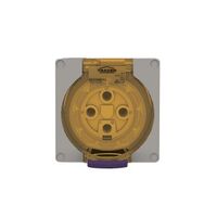 Socket Outlet IP66 50A 500V 4 Round Pin Buffalo Grey Trader