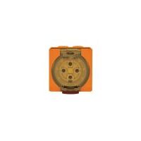 Socket Outlet IP66 40A 500V 4 Round Pin Buffalo Orange Trader