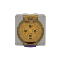 Socket Outlet IP66 50A 500V 4 Round Pin Buffalo Grey Trader