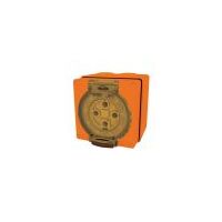 Socket Outlet IP66 50A 500V 4 Round Pin Buffalo Orange Trader