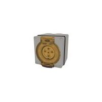 Socket Outlet IP66 10A 500V 5 Round Pin Buffalo Grey Trader