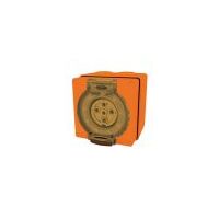 Socket Outlet IP66 10A 500V 5 Round Pin Buffalo Orange Trader