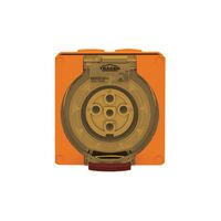 Socket Outlet IP66 10A 500V 5 Round Pin Buffalo Orange Trader