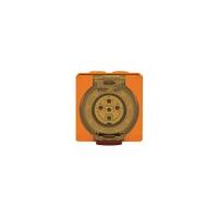 Socket Outlet IP66 10A 500V 5 Round Pin Buffalo Orange Trader