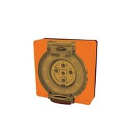 Socket Outlet IP66 40A 500V 4 Round Pin Buffalo Orange Trader